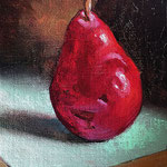 Nancy Bea Miller, "Red Pear", 7" x 5", oil on linen