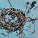 The golden home of the Five - mixed media - SOLD 