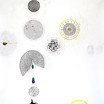 gelber ring  | 160 x 150 cm | Graphit, Buntstift u. Collage auf Papier