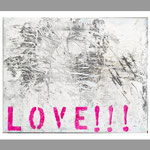 Painting acrylic modern abstract text "Love"