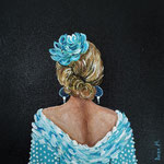 Pinting spanish girl Romerïa blue dress