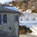 Winterlandschaft hinter der Casa Pietrone