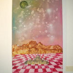 "Ma nuit" Huile et acrylique sur toile 100 x 50