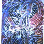 "La dance du koukak" Acrylique et pastel sur papier" 110 x 80