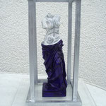 "Argent pourpre" Poudre de marbre, alu, acrylique, plexiglas 15 x 15 x 20