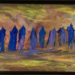 Ligne tempête, huile sur toile 40x100cm