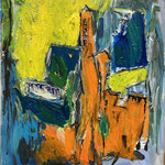 Ligne au ciel, Acrylique sur toile 50x40
