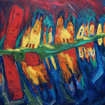 Line Janus, acrylique sur toile 60x100