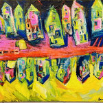 Ligne miroir, huile sur toile 80x100cm