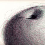 Avec une pomme… stylo-bille sur papier (détail)