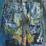 Ligne perdue, Acrylique sur toile 50x40