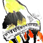 Piano-tango encre et acrylique sur papier 40x30cm