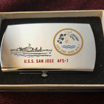 USS SAN JOSE AFS-7 ZIPPO BUCKLE VIETNAM ERA CIRCA 1960's