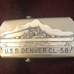 USS DENVER CL-58 VANGUARD BELT BUCKLE CIRCA 1980's