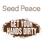 T-shirt Design: "Seed Peace" on front; "Get Your Hands Dirty" on back, Baptist Peace Fellowship of North America