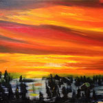 Burning Dember sunset på fjellet, 2015