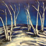 Birch trees in winter, 2014