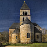 Saint-Léon-sur-Vézère -Eglise romane XII éme - Dordogne Périgord noir - France / 90 Mpix - Tirage 93 cm x 69 cm à 300 dpi