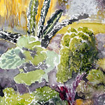 #898 / Gartenstudie im Winter - Wintergemüse (I), Aquarell,  Garden study in winter (I), watercolor painting, plein air, Aquarellpapier/watercolor paper: Hahnemühle Ingres 100 g/m²,  Bildausschnitt H x B (H x W): 45 cm x 30 cm, VERFÜGBAR/AVAILABLE