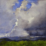#888 / Wolkenlandschaft in den Karpathen, Aquarell,  Carpathian Cloudscape, watercolor painting, Aquarellpapier/watercolor paper: Hahnemühle Ingres 100 g/m²,  Bildausschnitt H x B (H x W): 30 cm x 30 cm, VERFÜGBAR/AVAILABLE