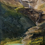 #724 / Alp Grüm, Aquarell, watercolor painting, Aquarellpapier/watercolor paper: Hahnemühle Ingres 100 g/m²,  Bildausschnitt H x B (H x W): 60 cm x 40 cm, VERFÜGBAR/AVAILABLE