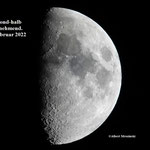 Mond-halb-zunehmend. 9 Februar 2022