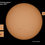 Sonne mit 4 Fleckengruppen. 8 September 2021