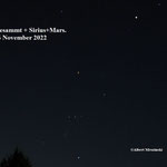 Orion gesammt+Sirius+Mars. 6 November 2022.