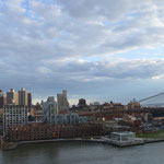 Vue de l'île de Brooklyn du pont de Manhattan