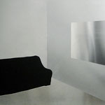 "o.T.", 50x70cm, Alu geschliffen, Acrylfarbe, 2007