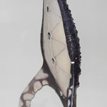 guscio riccio tripode viola vista di 3/4 posteriore