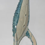 guscio riccio tripode azzurro vista di 3/4 posteriore