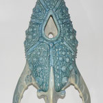 guscio riccio tripode azzurro vista frontale