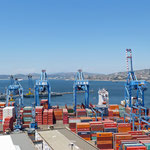 Blick auf den Containerhafen