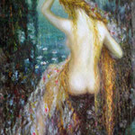 Ночная купальщица, Night bather, Nächliches Bad,  45х70cm, 2008, Oel auf Leinwand