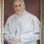 Jorge Mario Bergoglio dipinto olio su tela.