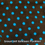 braun mit türkisen Punkten
