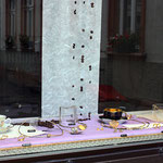 Fenster Ecke mit Diamanten, Silber und Gold