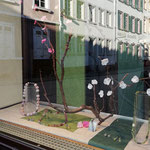 Schaufenster Leyergasse, Rosa und Grün