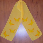 Yellow butterflies crepe de chine