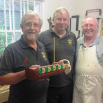 Andy, Dennis and Eric, with the model of the Viking Ship