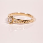 Verlobungsring 14 kt Gelbgold mit Diamanten