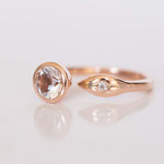 Ring 14 kt Rotgold mit Diamant