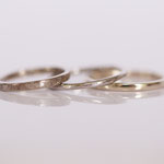 Eheringe 14 kt Weissgold mit diamantierter und glänzender Oberfläche 