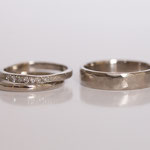 Eheringe 14 kt Weissgold angefeilt und poliert