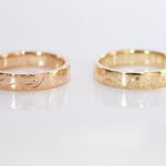 Eheringe 14 kt Gelb- und Rosegold graviert