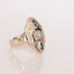 Ring 14 kt Weissgold mit Diamant und graviert