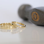 Eheringe 14 kt gehämmert Gelbgold 