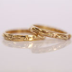 Eheringe 14 kt Gelbgold mit Relief 