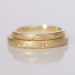 Eheringe 14 kt Gelbgold  kreisdiamantiert mit Herzgravur